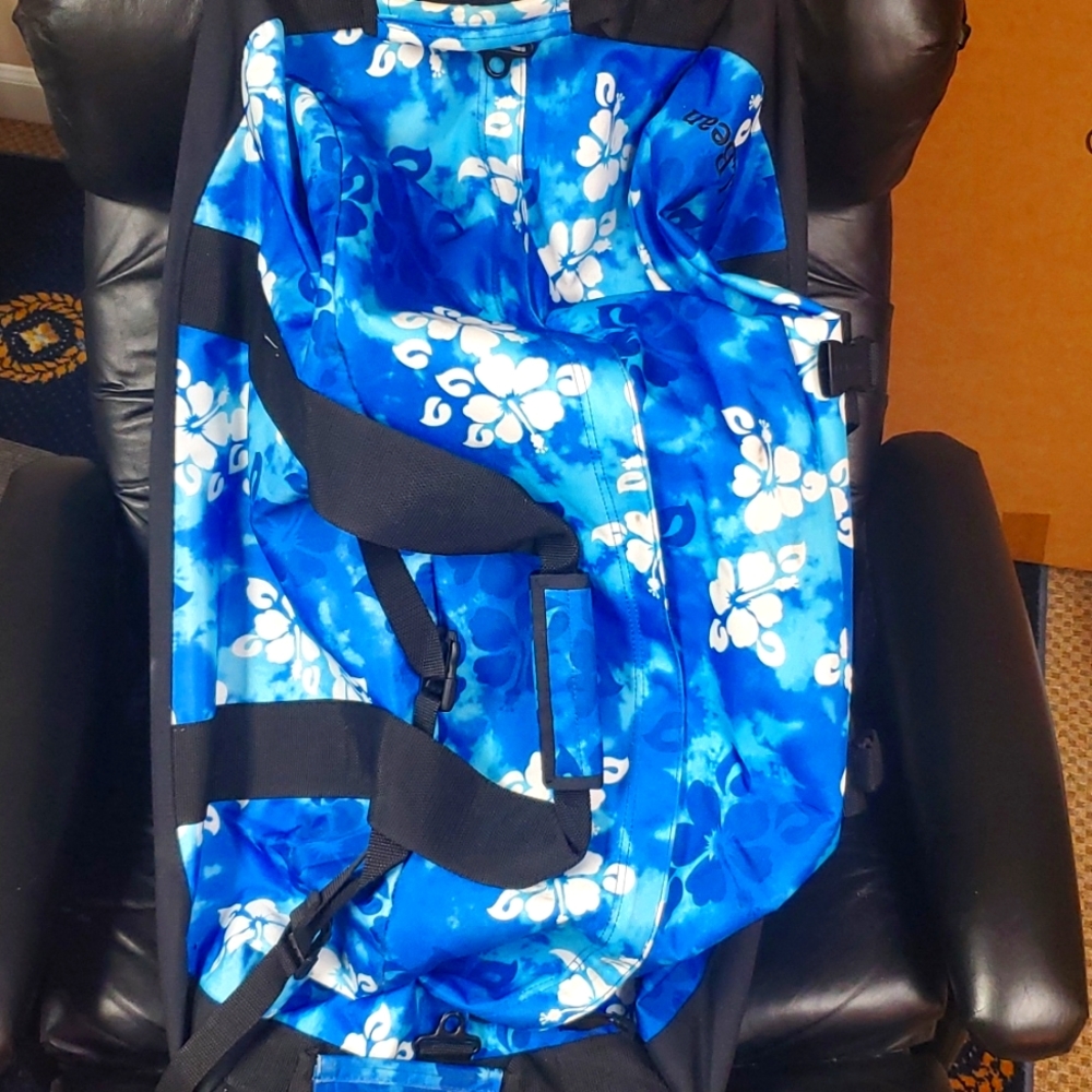 L l bean rolling duffel suitcase floral